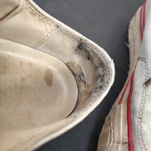 VISVIM Skagway G Patten Mens Size 8 White Red Stripe Canvas Leather Sneakers - Picture 9 of 16